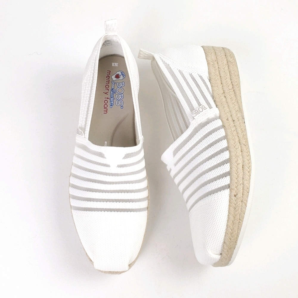 New Bobs Skechers white homestretch espadrilles 8